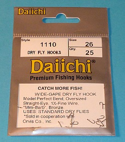 Daiichi 1100 Wide Gape Dry Fly Hook Size 16