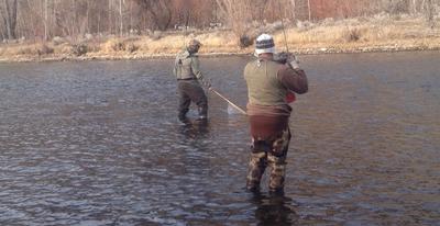 Fighting a Fish on the South Fork of the Boise