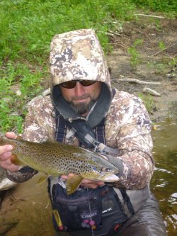 Zach with a Farmington River Brown <br>(not even close to his big ones).